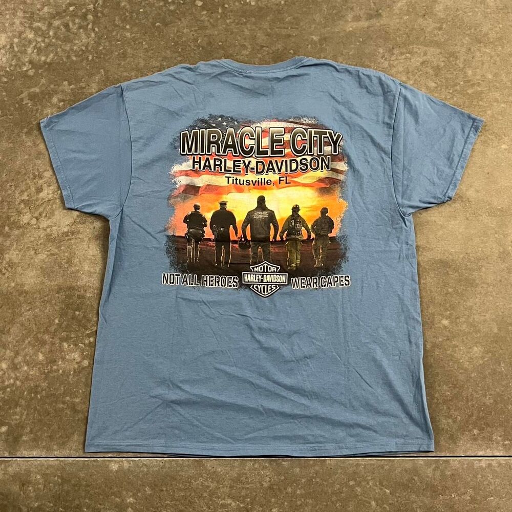 Harley-Davidson Miracle City Titusville FL Blue Graphic T Shirt